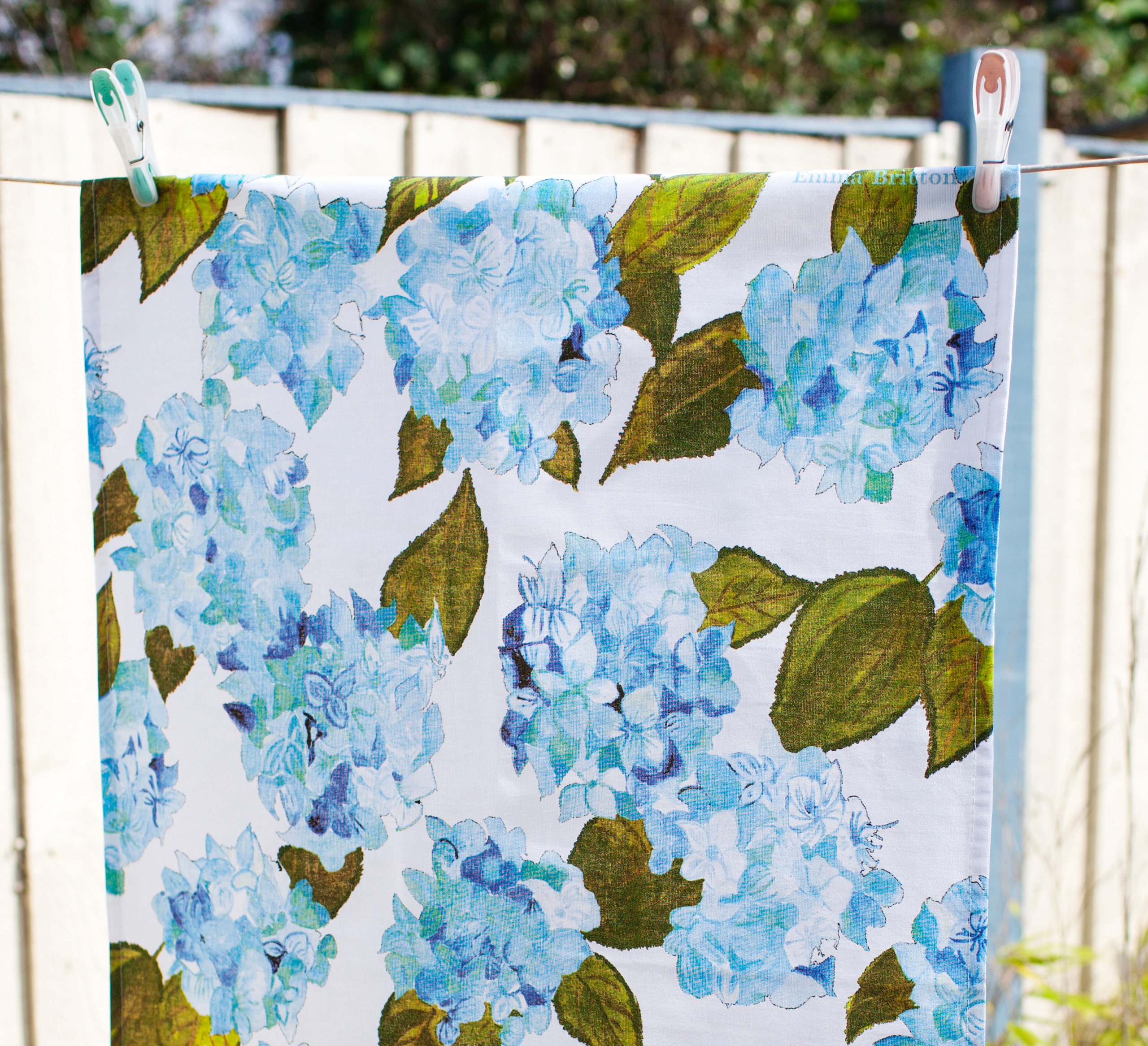 Emma Britton Hydrangea Tea towel