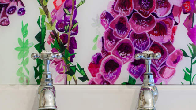 Emma Britton Decorative Glass - Foxglove Glass Splashback - Award Winning Design Brand