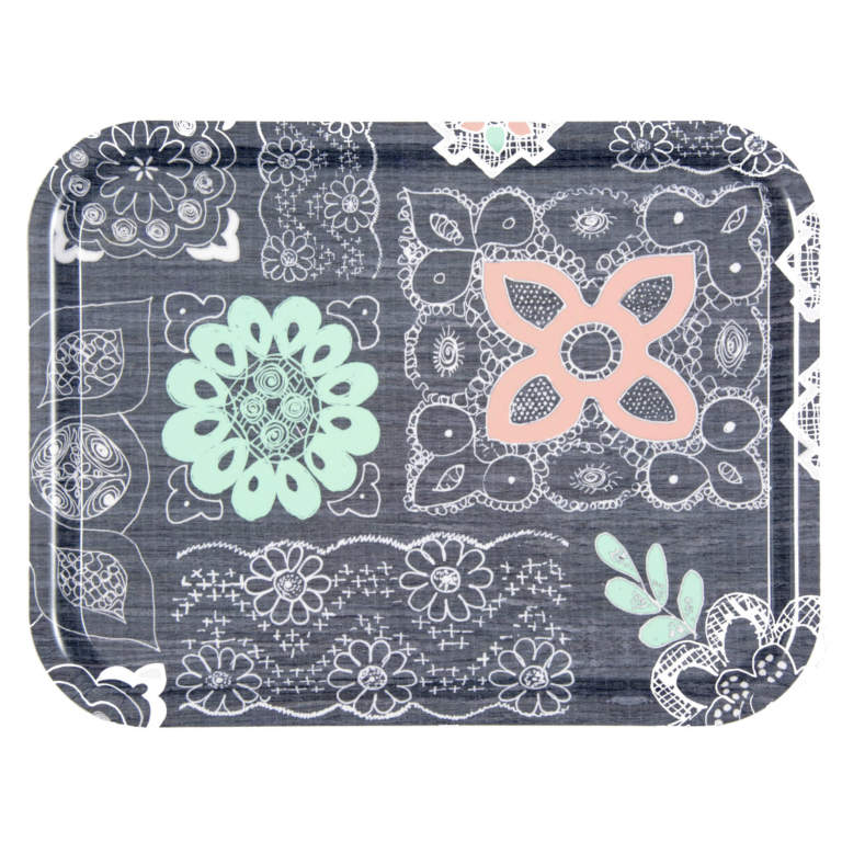 Pastel Lace in Grey Tray