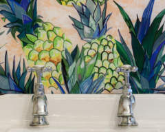 Emma Britton Pineapple design vanity splashback