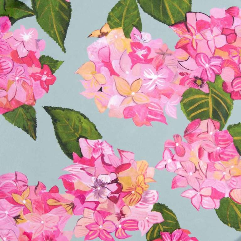 Pink Hydrangea Splashback Sample