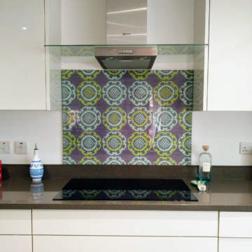 Green Geo Glass Splashback