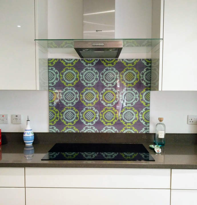 Green Geo Glass Splashback