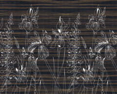 White Floral in Ebony Splashback Sample