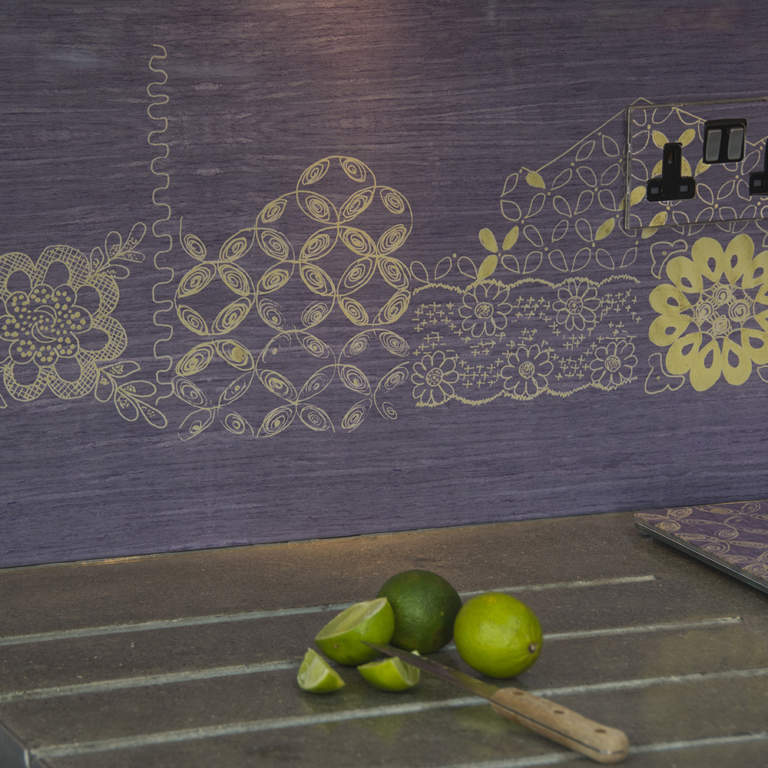 China in Grey Glass Splashback by Emma Britton