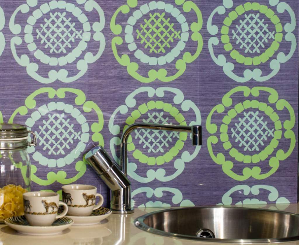 Emma Britton Decorative Glass Designer Splashbacks - Green-Geo-in-Grey - how to refresh your kitchen