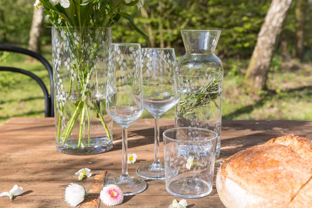 Emma Britton Glassware Silver Birch Collection at Chatsworth Kitchen