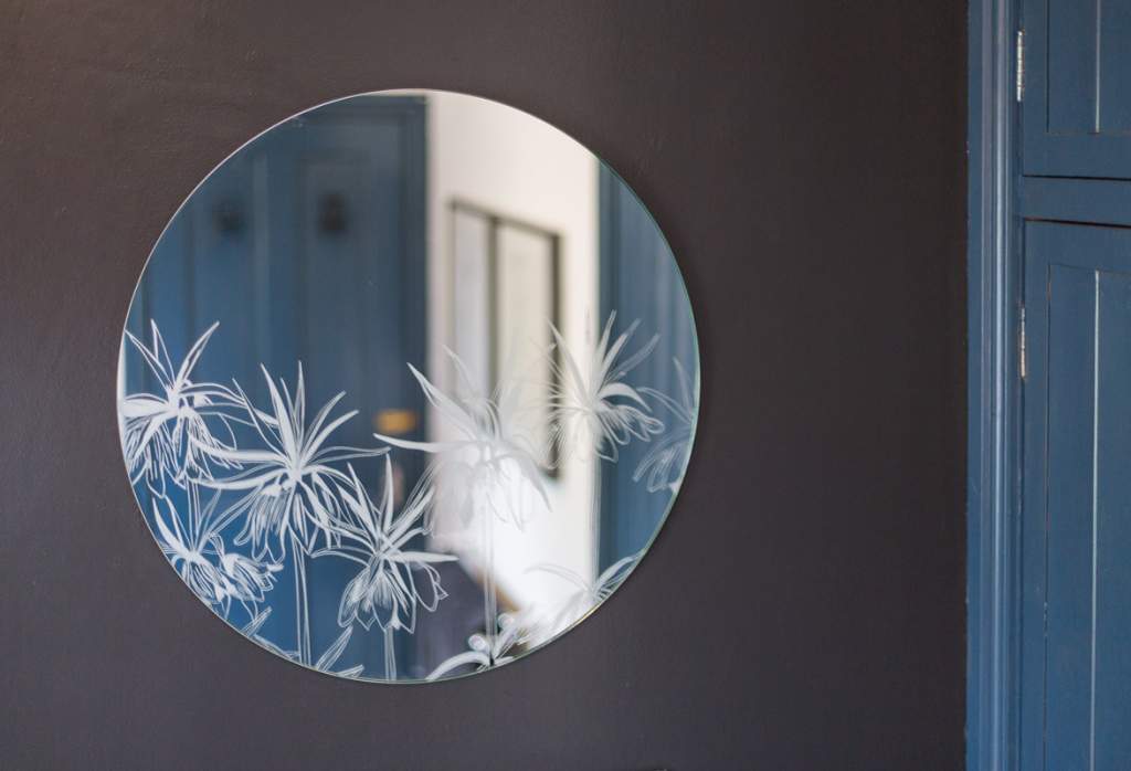 Emma Britton Decorative Glass Designer - Decorative Glass Wall Mirrors - Sunset Fritillaria