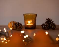 Emma-Britton-Decorative-Glass-Designer-Amber-Glass-Tea-Light-Holder