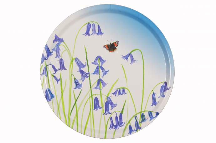 Emma-Britton-Bluebell-Red-Admiral-Butterfly-round-drinks-tray