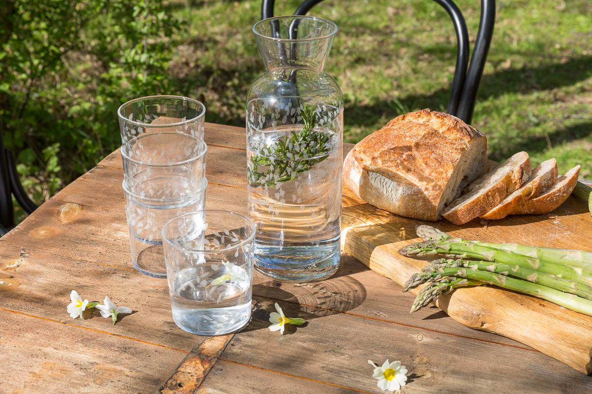 New Home Gifts - Gift Set Silver Birch Tumblers and Carafe - Emma Britton Decorative Glassware