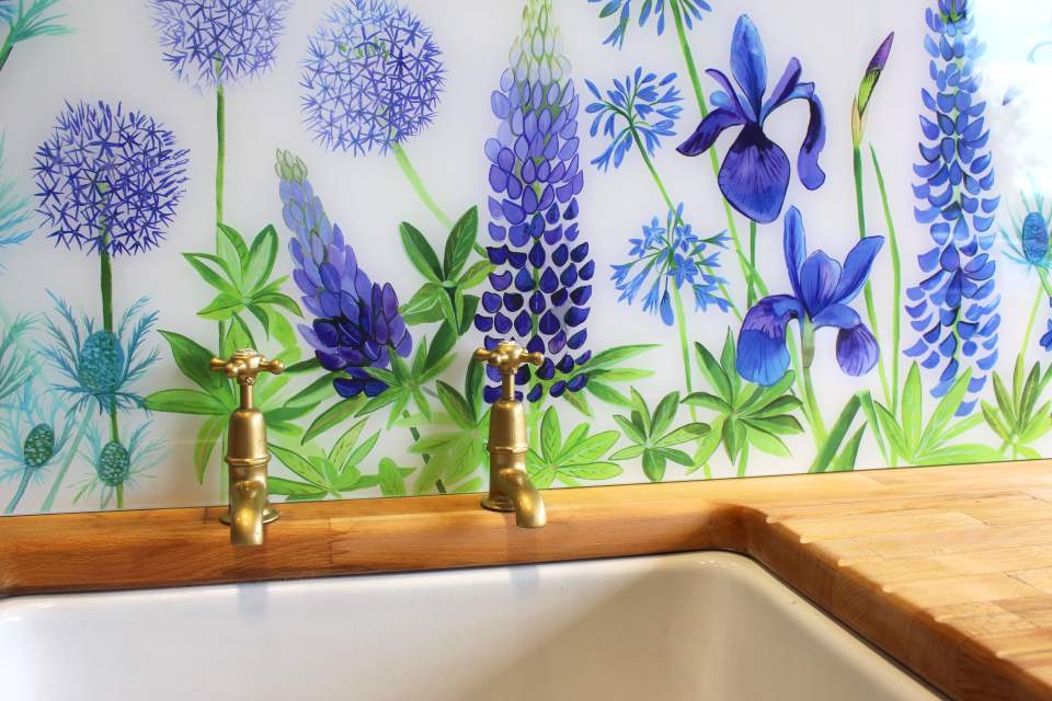 Emma Britton Decorative Glass Designer - Country Garden Splashback Design