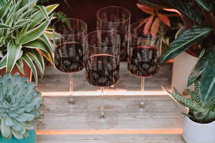 Emma-Britton-Exotic Floral-red-wine-glasses-wine-glass-wedding-gifts
