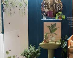 Emma Britton Shower Splashback Willow & Red Admiral