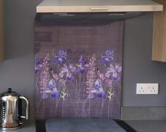 Watercolour in Grey Splashback Hob Hob-splashback-with-upstand