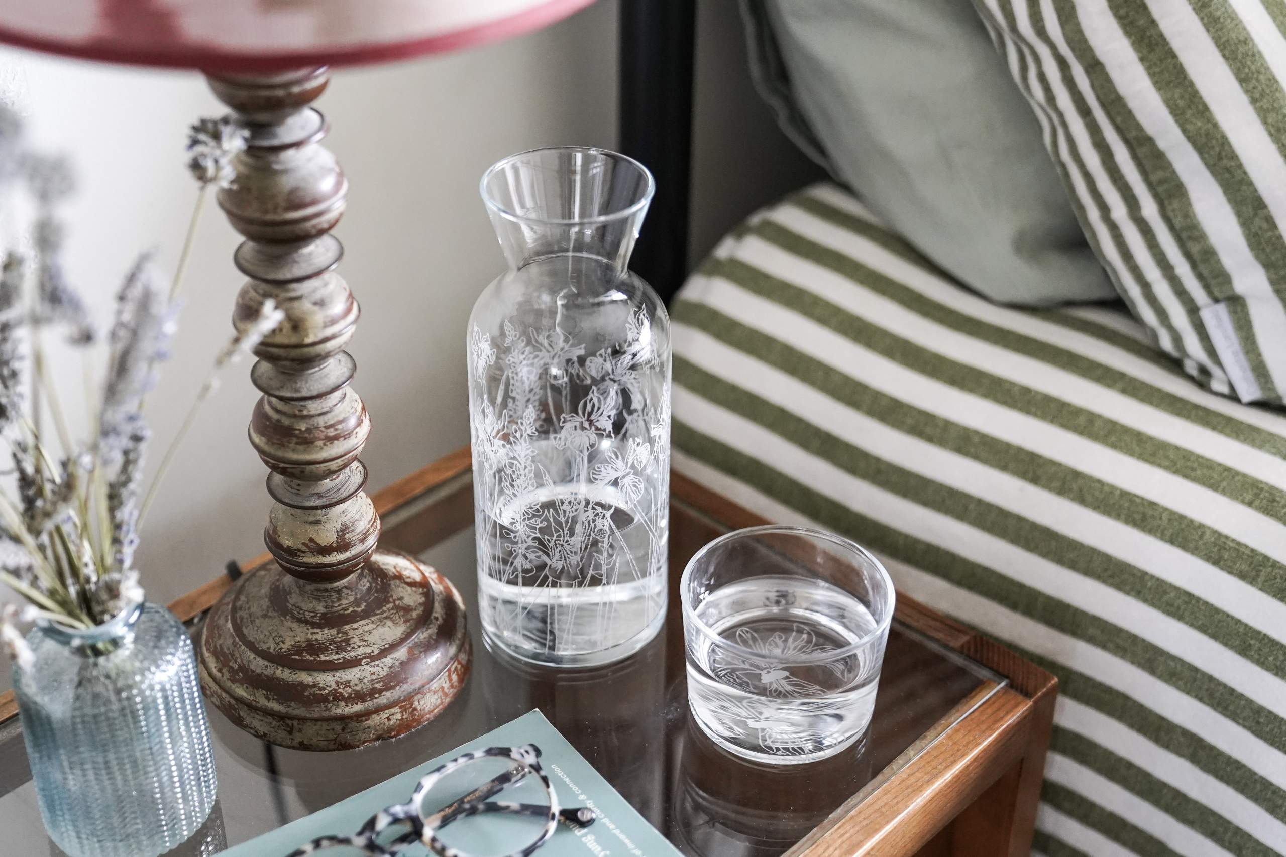 Emma-Britton-Mini-Floral-Carafe-&-Glass-Set