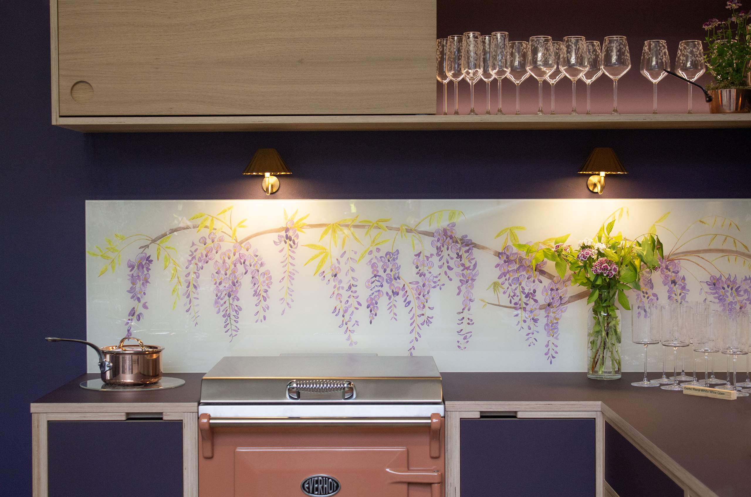 Emma Britton Decorative Glass Splashback - Wisteria