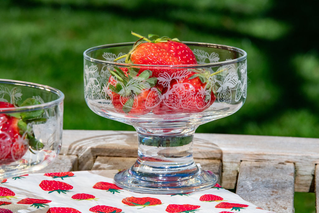Emma Britton - Strawberry Glass Bowls Strawberrry Glassware Decorative Bowls by Emma Britton filled with strawberries