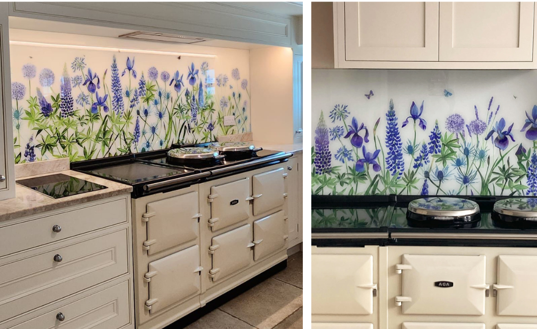 Emma Britton Country Garden Design Floral Splashback for AGA